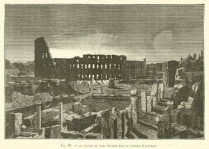 The Colosseum of Rome Lit by Electric Light by French School